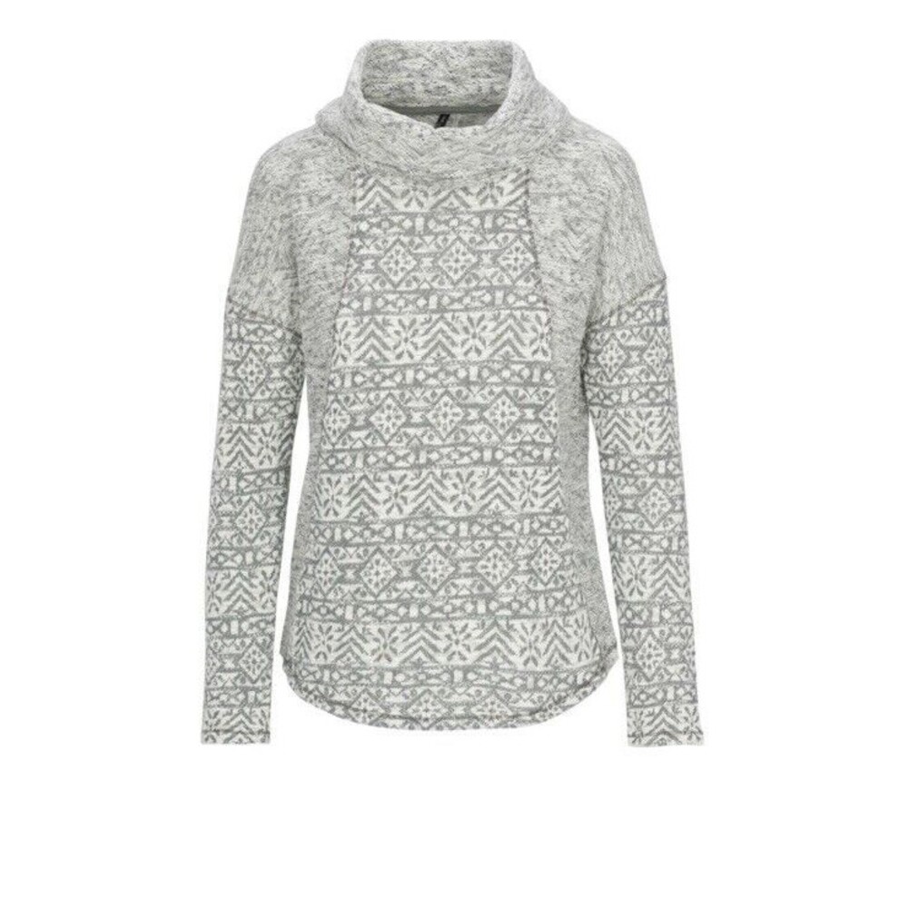 North River Sweater Womens Jacquard French Terry Cowl Outdoors Western Woven M